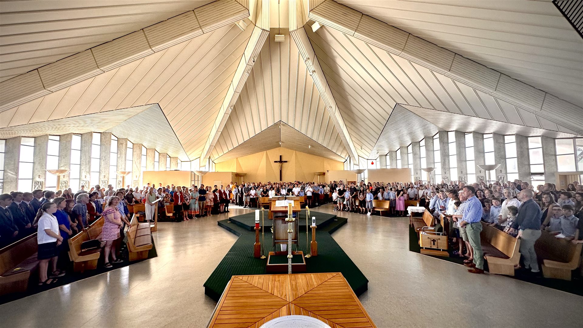 The congregation gathered for Mass at the Catholic Parish of New Plymouth