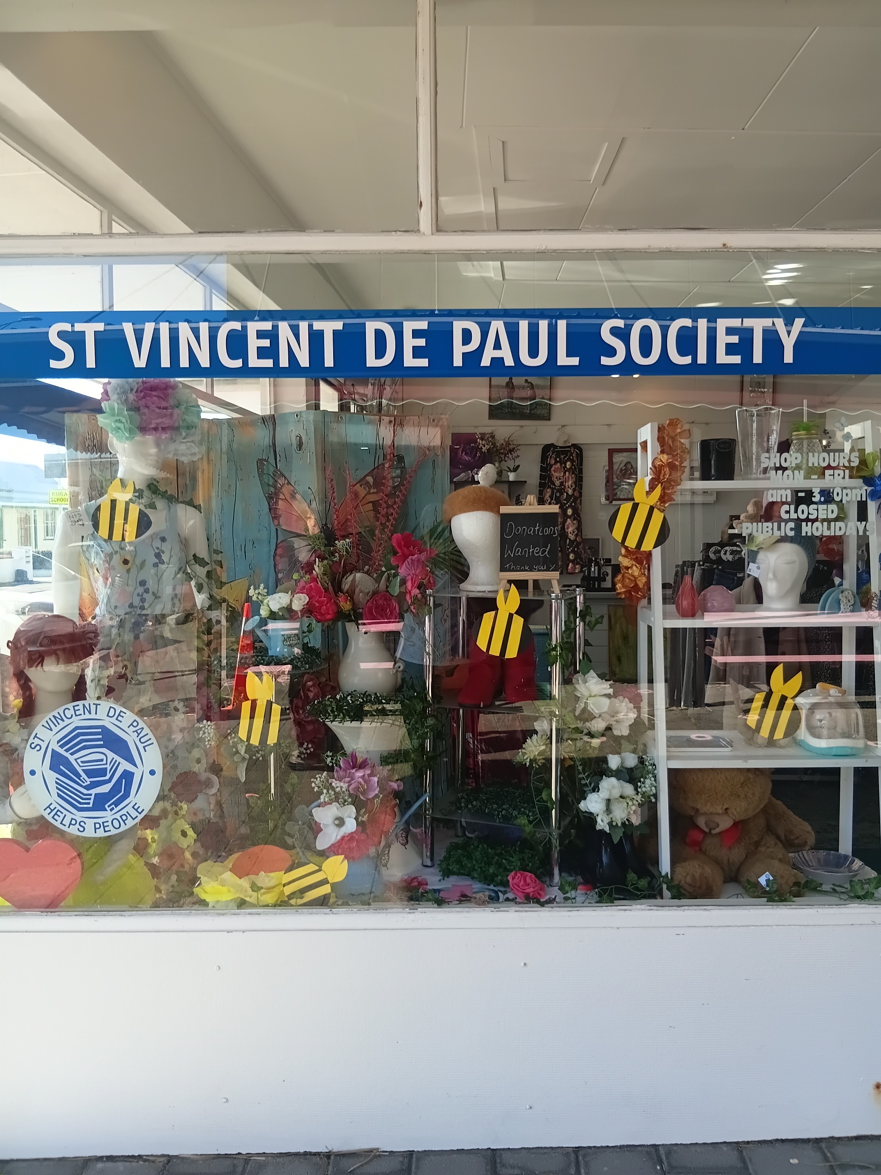 St Vincent de Paul Society Op Shop window display in Fitzroy