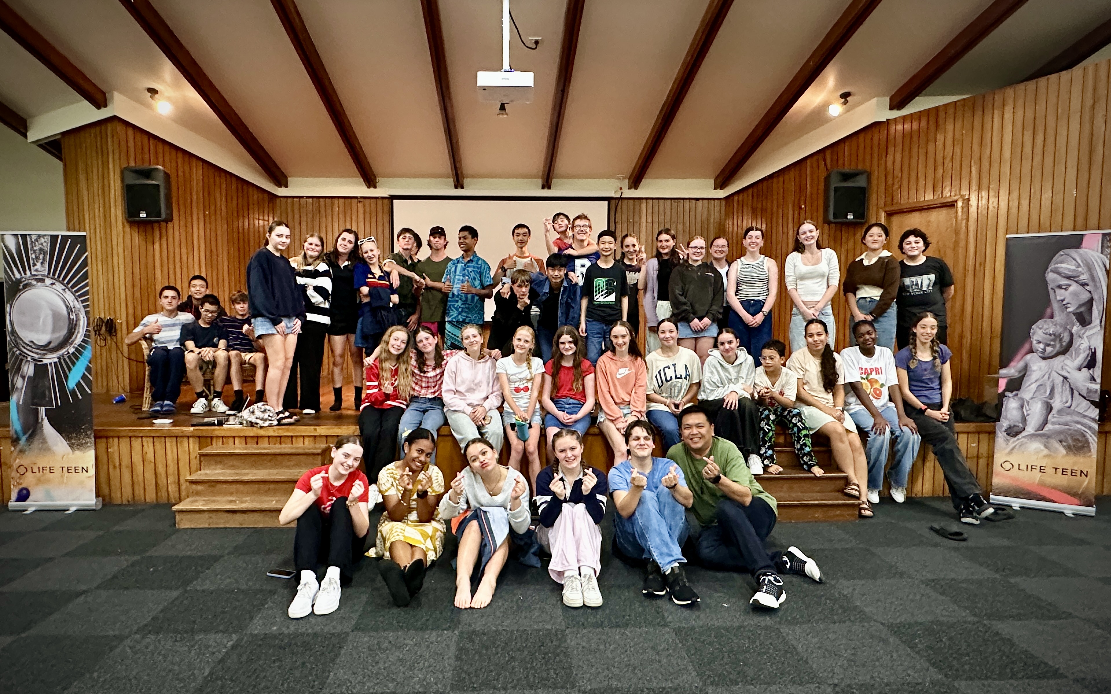 Young members of the parish gathered together